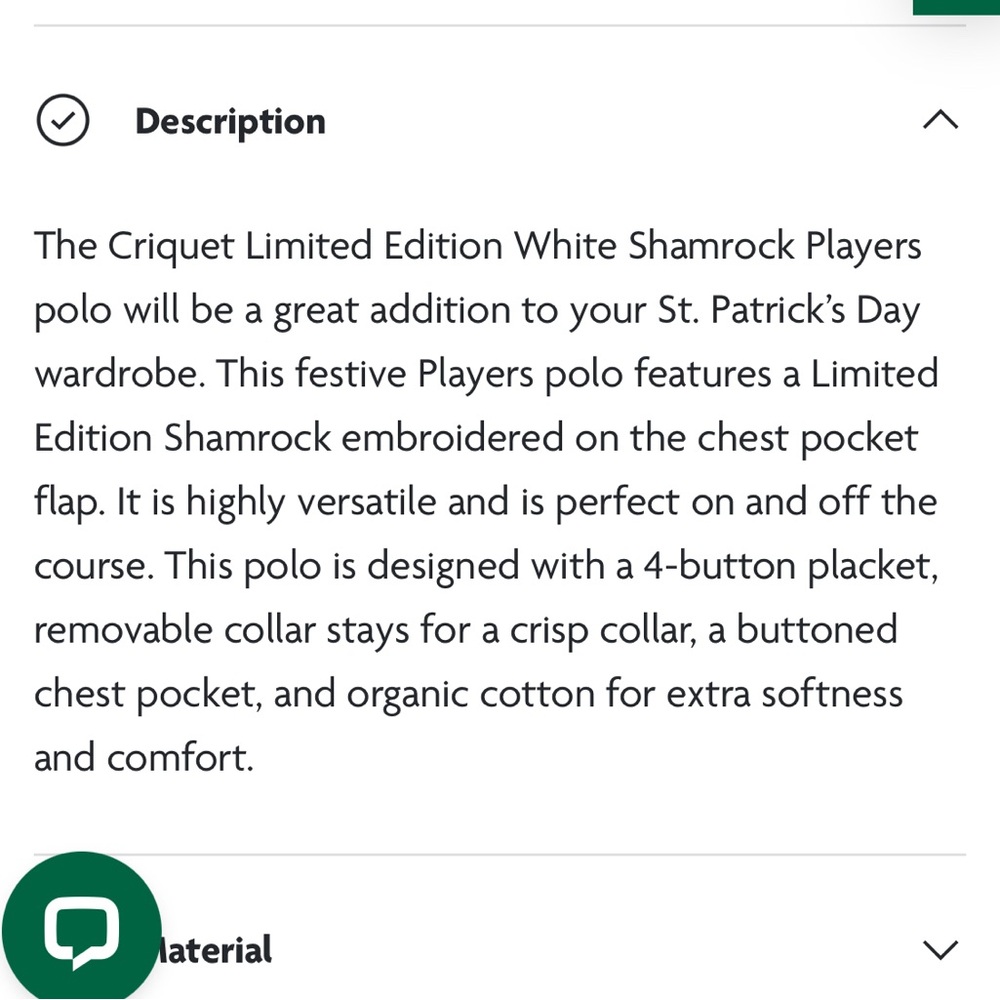 Men's Criquet Green Shamrock Performance Player’s Polo Shirt - medium - Picture 3 of 6